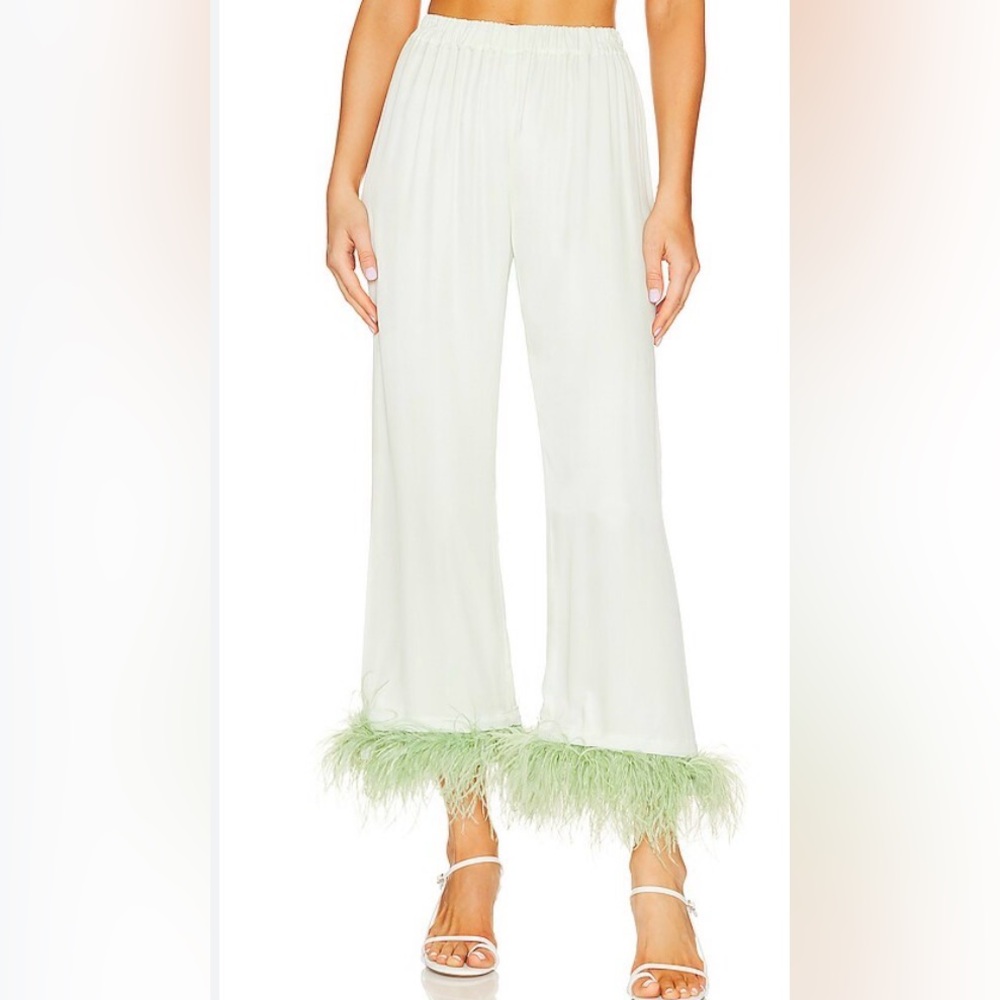 Sleeper Party Pajama Pants Detachable Feathers Mint Green Size S